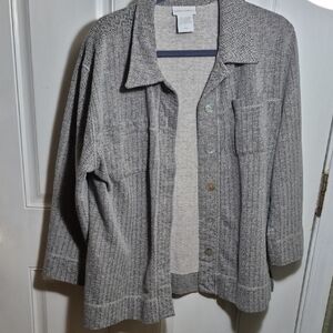 Soft Surroundings Herringbone Gray Jacket